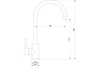 Смеситель для кухни Damixa Merkur 400721400 с каналом для питьевой воды, никель